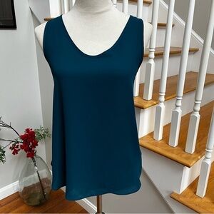 Loft sleeveless blouse top turquoise green XS Women’s scoop neck tank